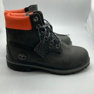 timberland boots gray and orange